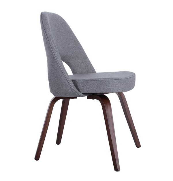 GFURN Sienna Executive Side Chair - Dark Grey Fabric & Walnut Legs