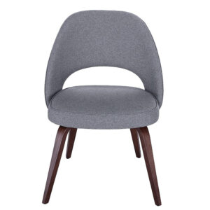 GFURN Sienna Executive Side Chair - Dark Grey Fabric & Walnut Legs