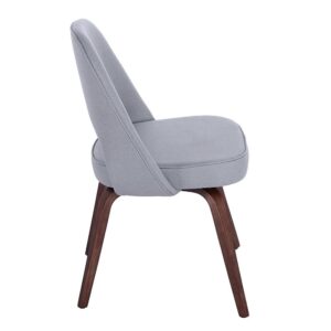 GFURN Sienna Executive Side Chair - Grey Fabric & Walnut Legs