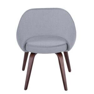 GFURN Sienna Executive Side Chair - Grey Fabric & Walnut Legs