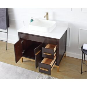 Chans Furniture TB-9936DK-36QT 36 Inches Tennant Brand Modern Style With Beatrice Vessel Single Sink Bathroom Vanity