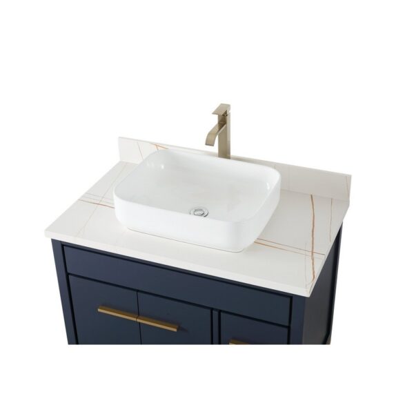 Chans Furniture TB-9936NB-36U 36 Inches Tennant Brand Modern Style With Beatrice Vessel Single Sink Bathroom Vanity In Navy Blue