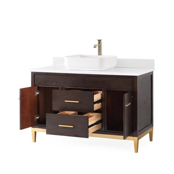 Chans Furniture TB-9948DK-48QT 48 Inches Tennant Brand Modern Style With Beatrice Vessel Single Sink Bathroom Vanity