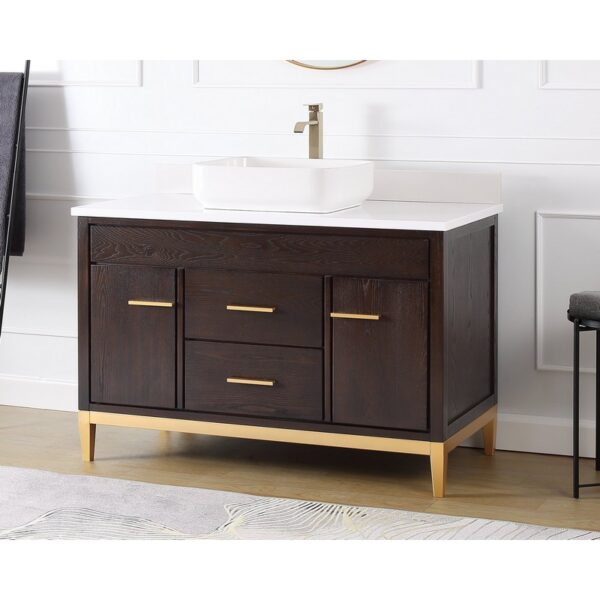 Chans Furniture TB-9948DK-48QT 48 Inches Tennant Brand Modern Style With Beatrice Vessel Single Sink Bathroom Vanity