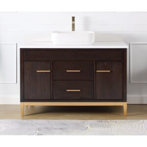 Chans Furniture TB-9948DK-48QT 48 Inches Tennant Brand Modern Style With Beatrice Vessel Single Sink Bathroom Vanity