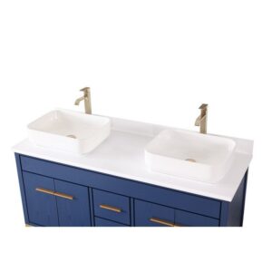 Chans Furniture TB-9960VB-60QT 60 Inches Tennant Brand With Beatrice Vessel Double Sink Bathroom Vanity