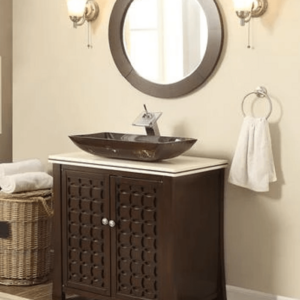 Chans Furniture HF339A Giovanni 30 Inch Espresso Vessel Sink Bathroom Vanity