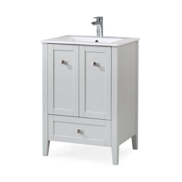 Chans Furniture WFS-85029CK 25 Inch Tennant Brand Vermezzo Modern Small Slim Gray Bathroom Vanity in Gray