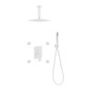 Kubebath KB CR2004JHH3V Aqua Piazza Shower Set with 8 Inch Ceiling Mount Square Rain Shower, Handheld and 4 Body Jets