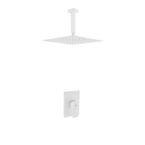 Kubebath KB CR3001V Aqua Piazza Shower Set with 12 Inch Ceiling Mount Square Rain Shower Head