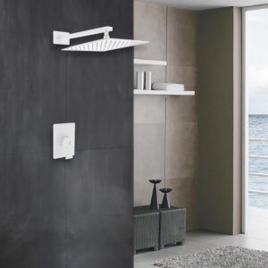 Kubebath KB WR3001V Aqua Piazza Shower Set with 12 Inch Square Rain Shower Head