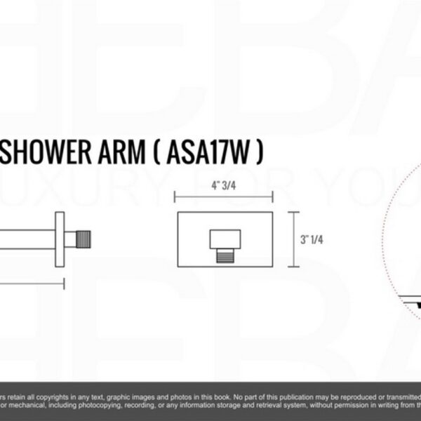 Kubebath KB WR2001V Aqua Piazza Shower Set with 8 Inch Square Rain Shower Head