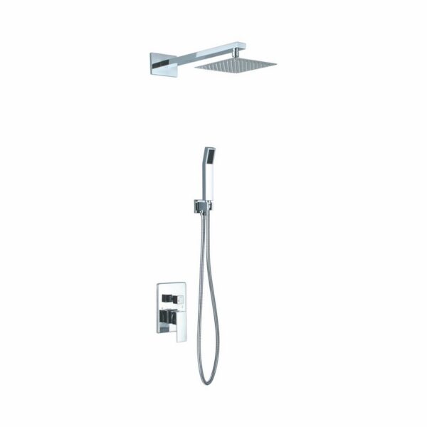 Kubebath KB WR200HH2V Aqua Piazza Shower Set with 8 Inch Square Rain Shower and Handheld