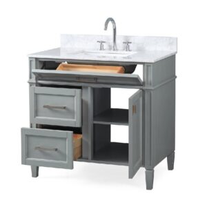 Chans Furniture ZK-1808-V36CK 30 Inch Tennant Brand Durand Bathroom Vanity in Grey