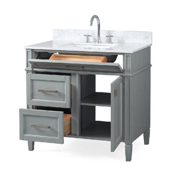 Chans Furniture ZK-1808-V36CK 30 Inch Tennant Brand Durand Bathroom Vanity in Grey