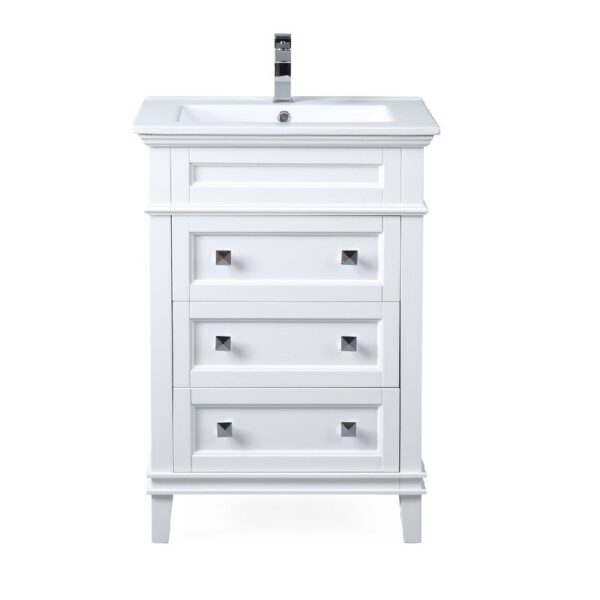 Chans Furniture ZK-1810-Z24W 24 Inch Tennant Brand Felix Bathroom Vanity in White