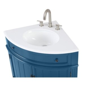 Chans Furniture ZK-47522TB Thomasville 24 Inch Bathroom Corner Vanity - Teal Blue