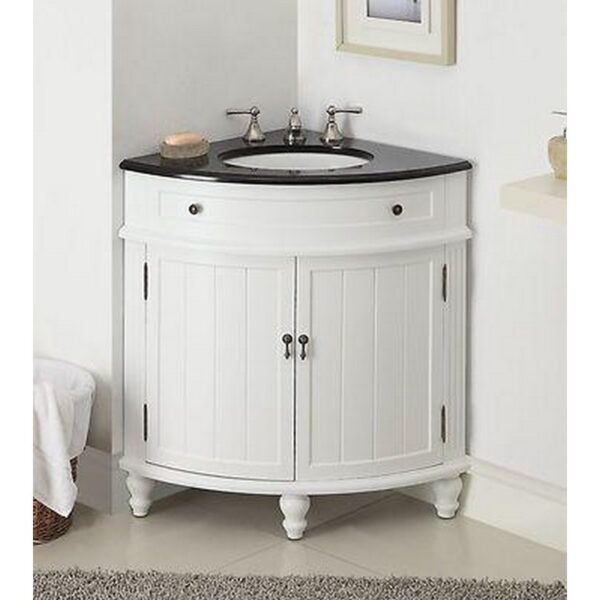 Chans Furniture ZK-47533GT 24 Inches Benton Collection Thomasville Corner Single Sink Bathroom Vanity