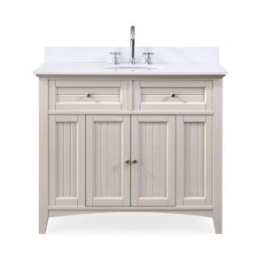 Chans Furniture ZK-47538TP 42 Inch Thomasville Cottage Style Taupe Bathroom Cabinet Sink Vanity