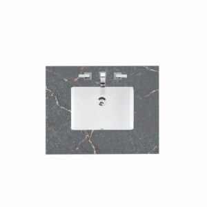 James Martin 050-S30-SNK 30 Inch Rectangular 8 Inch Widespread Porcelain Undermount Bathroom Sink