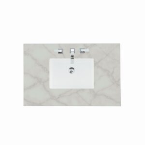 James Martin 050-S36-SNK 36 Inch Rectangular 8 Inch Widespread Porcelain Undermount Bathroom Sink