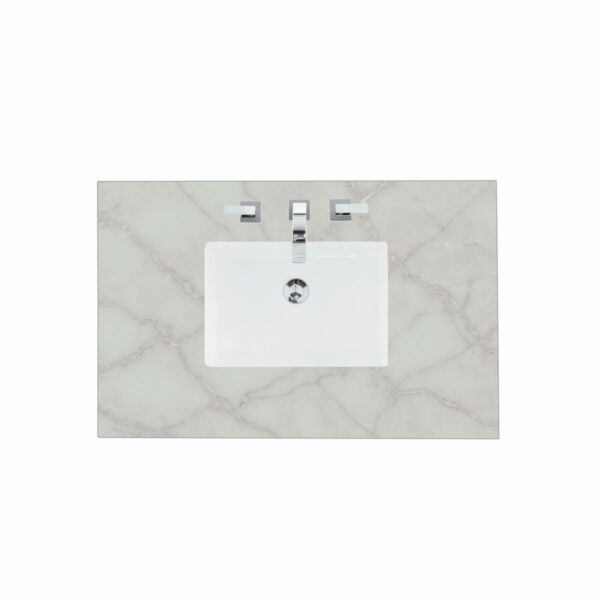 James Martin 050-S36-SNK 36 Inch Rectangular 8 Inch Widespread Porcelain Undermount Bathroom Sink