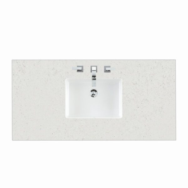 James Martin 050-S48-SNK 48 Inch Rectangular 8 Inch Widespread Porcelain Undermount Bathroom Sink