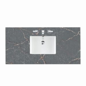 James Martin 050-S48-SNK 48 Inch Rectangular 8 Inch Widespread Porcelain Undermount Bathroom Sink