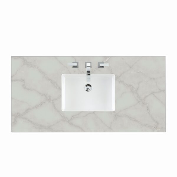 James Martin 050-S48-SNK 48 Inch Rectangular 8 Inch Widespread Porcelain Undermount Bathroom Sink