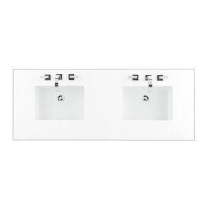 James Martin 050-S60D-WZ-SNK 60 Inch Double 3 CM White Zeus Quartz Top with Sink