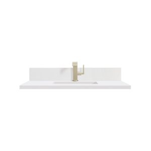 James Martin 051-S36-BS-WZ 36 Inch Rectangular Single Hole Porcelain Undermount Bathroom Sink with Backsplash