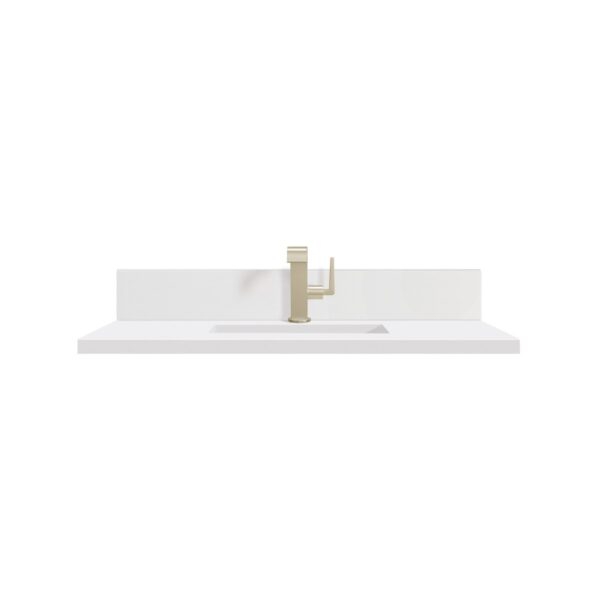 James Martin 051-S36-BS-WZ 36 Inch Rectangular Single Hole Porcelain Undermount Bathroom Sink with Backsplash