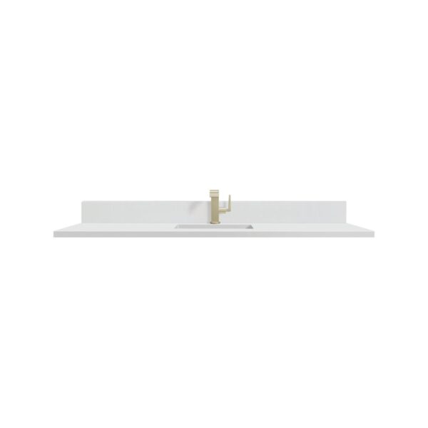 James Martin 051-S60S-BS-WZ 60 Inch Rectangular Single Hole Porcelain Single Bowl Undermount Bathroom Sink with Backsplash