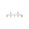 James Martin 055BK18RGD47WG2 Three Boston 18 Inch Wall Brackets in Radiant Gold with 47 Inch White Glossy Composite Countertop