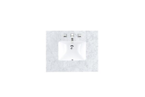 James Martin 090-S30-CAR-SNK 30 Inch Single Carrara White Top with Sink, 3 cm