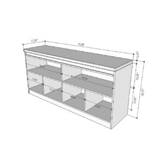 Manhattan Comfort Viennese 62.99 in. 6-Shelf Buffet Cabinet with Mirrors in White Gloss