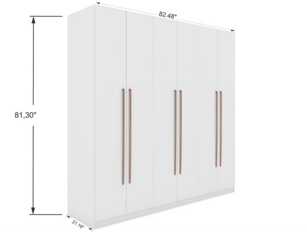 Manhattan Comfort Gramercy Modern Freestanding Wardrobe Armoire Closet in White