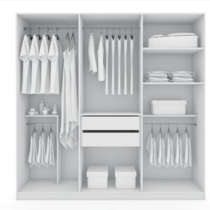 Manhattan Comfort Gramercy Modern Freestanding Wardrobe Armoire Closet in White