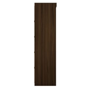 Manhattan Comfort Mulberry Open 1 Sectional Modern Armoire Wardrobe Closet with 2 Drawers in Brown