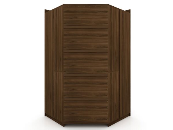 Manhattan Comfort Mulberry Open 2 Sectional Modern Corner Wardrobe Closet with 2 Drawers- Set of 2 in Brown