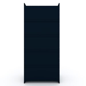 Manhattan Comfort Mulberry Open 2 Sectional Modern Wardrobe Closet with 4 Drawers - Set of 2 in Tatiana Midnight Blue