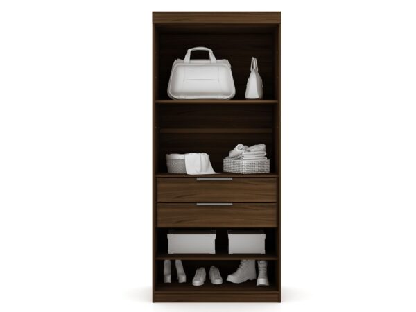 Manhattan Comfort Mulberry 2.0 Sectional Modern Armoire Wardrobe Closet with 2 Drawers in Brown