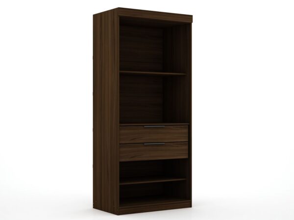 Manhattan Comfort Mulberry 2.0 Sectional Modern Armoire Wardrobe Closet with 2 Drawers in Brown