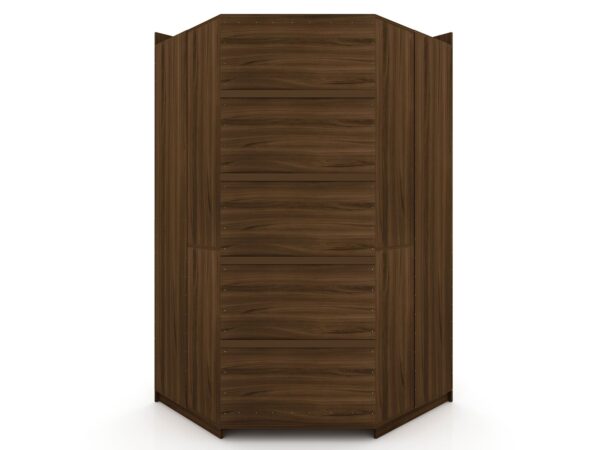 Manhattan Comfort Mulberry 2.0 Semi Open 3 Sectional Modern Wardrobe Corner Closet with 4 Drawers - Set of 3 in Brown