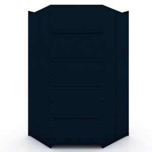 Manhattan Comfort Mulberry 2.0 Semi Open 2 Sectional Modern Wardrobe Corner Closet with 2 Drawers - Set of 2 in Tatiana Midnight Blue