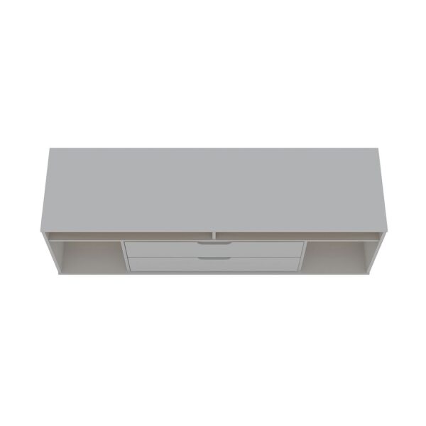 Manhattan Comfort Rockefeller 62.99 TV Stand with Metal Legs and 2 Drawers in White