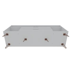 Manhattan Comfort Rockefeller 62.99 TV Stand with Metal Legs and 2 Drawers in White