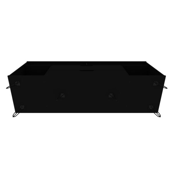 Manhattan Comfort Rockefeller 62.99 TV Stand with Metal Legs and 2 Drawers in Black