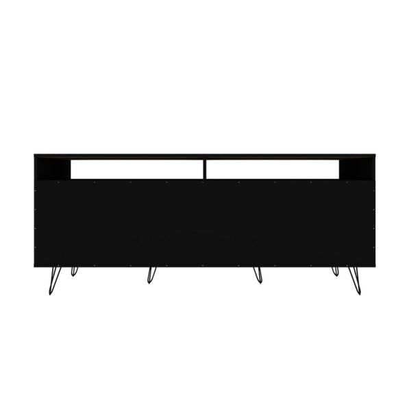 Manhattan Comfort Rockefeller 62.99 TV Stand with Metal Legs and 2 Drawers in Black