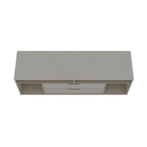 Manhattan Comfort Rockefeller 62.99 TV Stand with Metal Legs and 2 Drawers in Off White